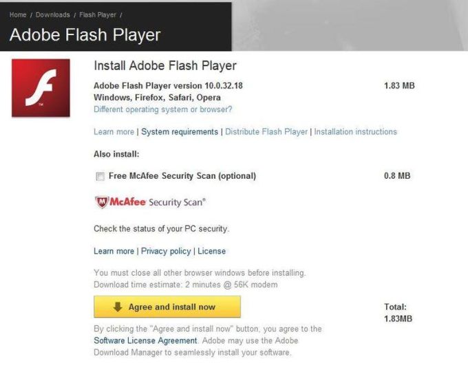 descargar adobe flash player 64 bits windows 7